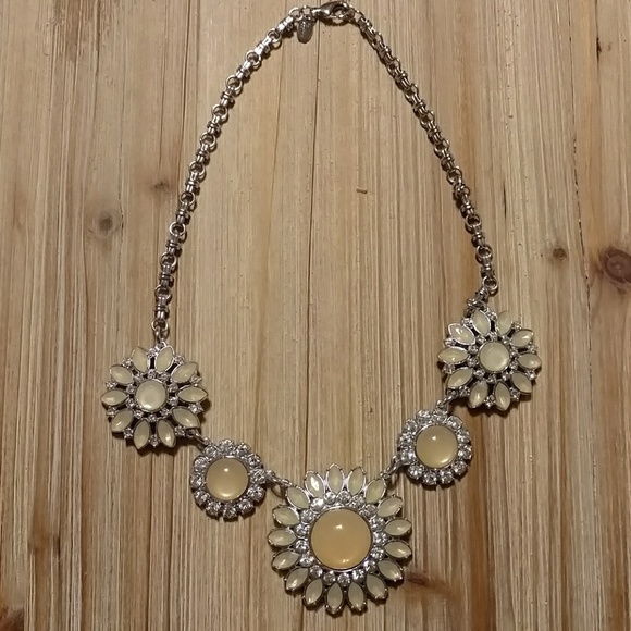 Lia Sophia Jewelry - Lia Sophia Silver, Cream, and Rhinestone necklace
